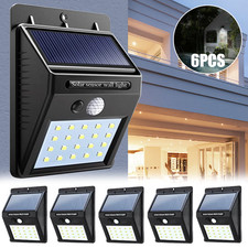 6Pack Solar Sensor LED Flood Lights Wall Outdoor Garden Path Fence Lamp Security