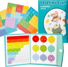 Magnetic Fraction Demonstration Book, 102Pcs Magnetic Fraction Tiles  Fraction