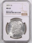 1879 $1 Morgan Silver Dollar MS63 NGC 8676171-007