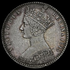 1849 Queen Victoria Godless Florin, A/EF