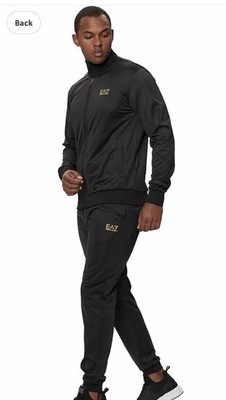 Size M- EA7 Men's Logo Zip Tracksuit, Black