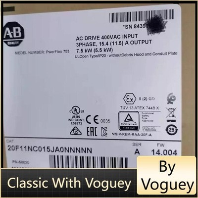 Allen Bradley 20F11NC015JA0NNNNN PowerFlex 753 AC Drive, Air Cooled  US Free Tax