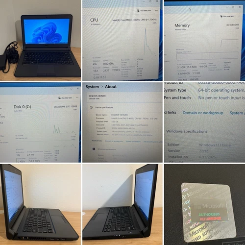 Dell Latitude 3340 Laptop i3-4005U 1.70Ghz 8GB RAM 128GB SSD WIN 11 Home 13.3”