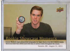 2015-16 UD Upper Deck NHLPA hockey Connor McDavid Rookie Showcase Moments card