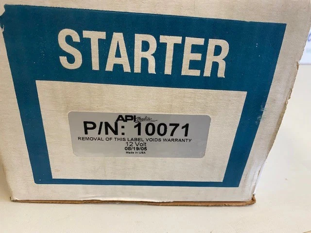 API MARINE #10071 STARTER IS A FULL SIZE DIRECT DRIVE STARTER WEIGHS 20 LBSUSED - Image 2 of 2