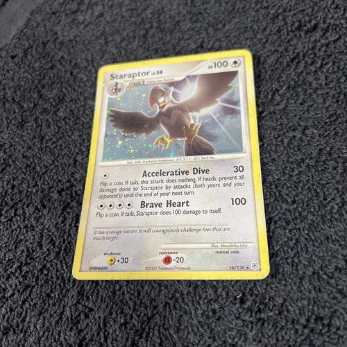 POKÉMON Staraptor 16/130 Diamond and Pearl Holo SWIRL GOOD CONDITION SEE PICS!