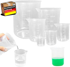 Messbecher Kunststoff Set 6 Stück mit präzisen Skalen für Küche Labor Wissenscha