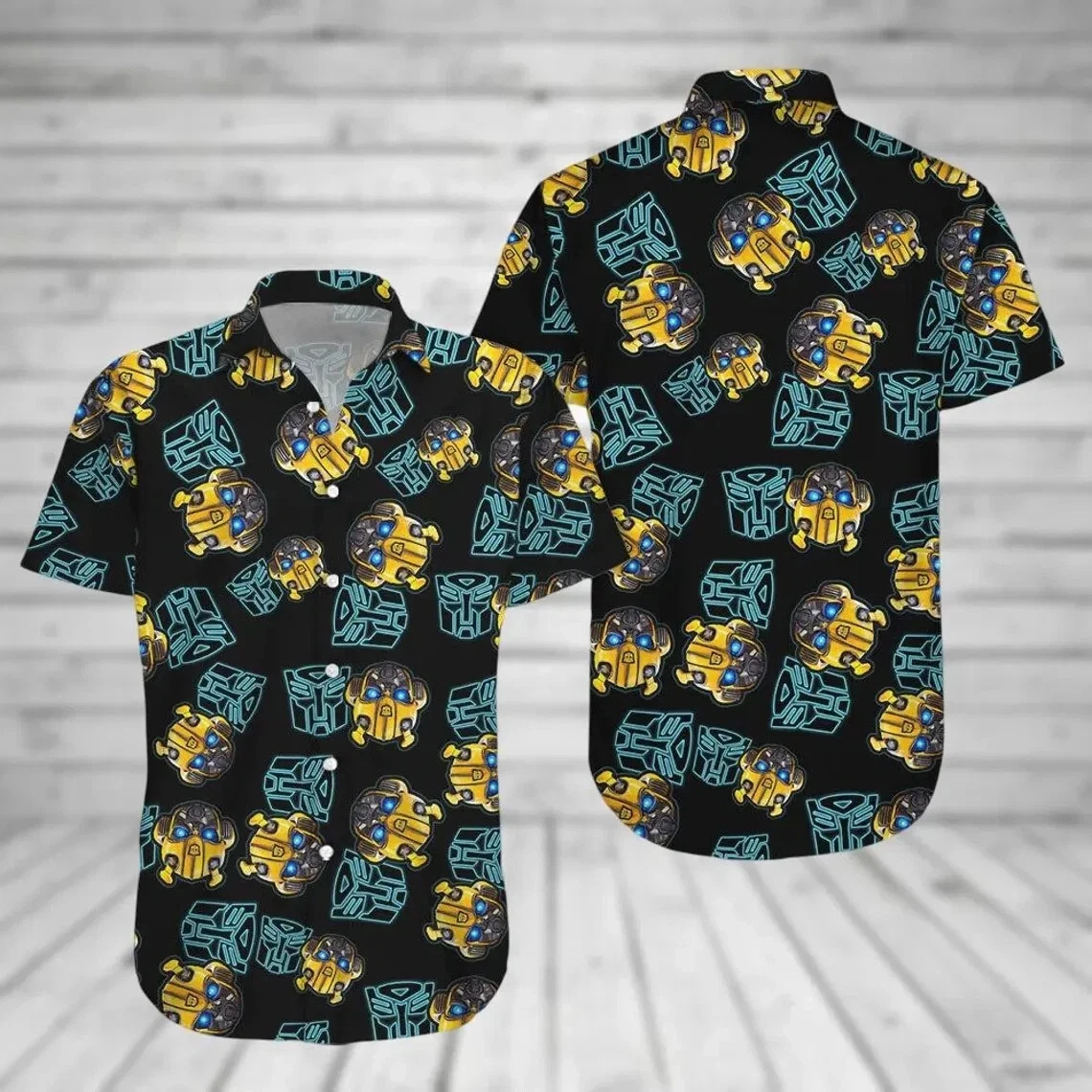 Transformers Hawaiian Button-Down Shirt for Men