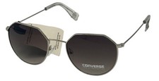 Converse Silver Womens Sunglass Soft Round Metal, Smoke Gradient Lens H117