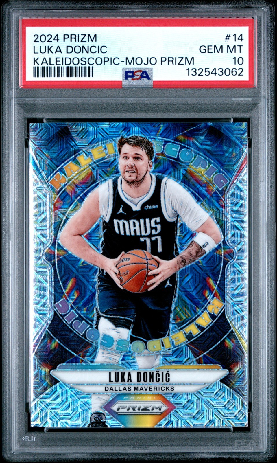 2024 Panini Prizm Luka Doncic #14 Kaleidoscopic Mojo /25 PSA 10 Dallas Mavericks