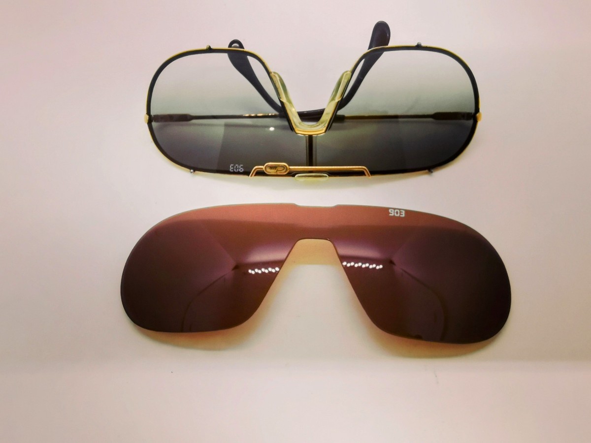Vintage Cazal 903 Col 97 Gold Shield Sunglasses With Replacement