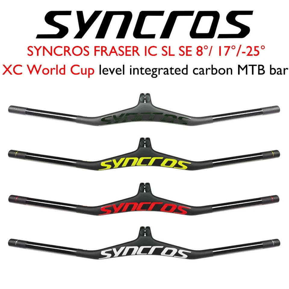 Manillar integrado de bicicleta de montaña de carbono ángulo -8/-17/-25 grados con potencia Foto 3 de 4