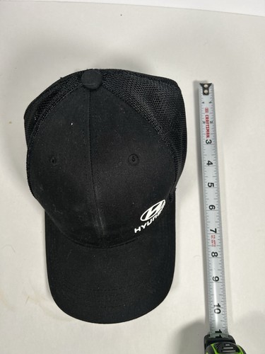 Hyundai Snapback Mesh Back Trucker Hat Black Adjustable Solid Vent Holes - Picture 5 of 8