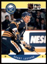 1990-91 Pro Set Grant Ledyard RC Buffalo Sabres #24