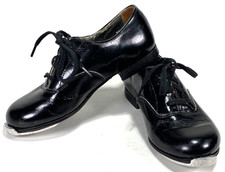 Vtg Leather Tap Dancing Shoes-FINA by Robert Fink-Dancette-Lace Up-Kids, Youth