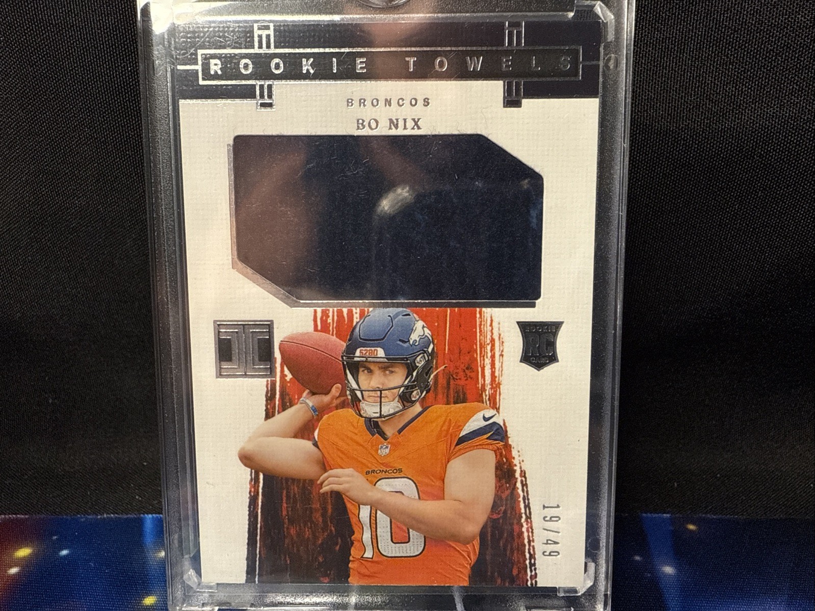 2024 Panini Impeccable Rookie Towels Bo Nix 19/49 #RT-BNX (RC MEM) Broncos 🏈