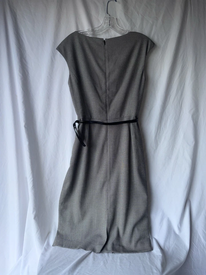 Vestido lápiz negro pata de gallo sin mangas Foto 2 de 4