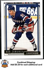 Rob Zamuner RC 1992-93 Topps #426 Gold Tampa Bay Lightning