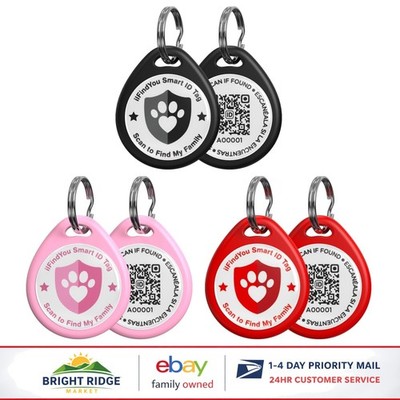 3 Pack Personalized QR Code Dog ID Tags for Pet Collar with Location Alerts