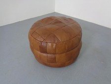 Pouf Da Sedere In Patchwork Vintage In Pelle Anni '60