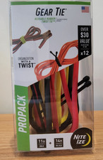 Nite Ize Gear Tie Pro Pack 12 Rubber Twist Ties 