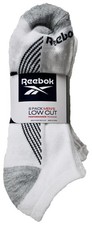 Reebok Men's Low Cut Socks Cushion Performance Training, 8 Pairs, Size 6-12.5