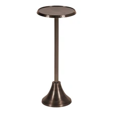 Sanzo Modern Pedestal Drink Table, 9 x 9 x 23, Bronze, Decorative End Table w...