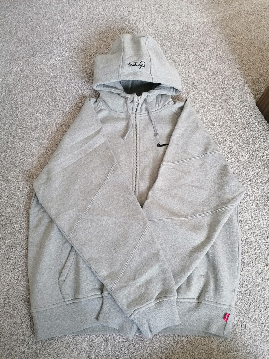 Supreme Nike SS25 Zip Up Hooded Sweatshirt Grey Medium | eBay UK