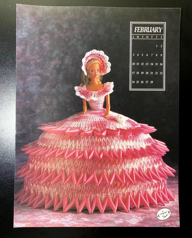 RARE! Barbie 1991 Calendar Dolls Crochet Set – Full 12 Months + Corrections - Image 3 of 4