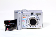 Canon PowerShot A75 3.2MP Digital Camera Silver - For Parts or Repair