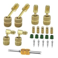 R410A Mini Split Adapter Kit, 5/16" SAE Female to 1/4" SAE Male Gold