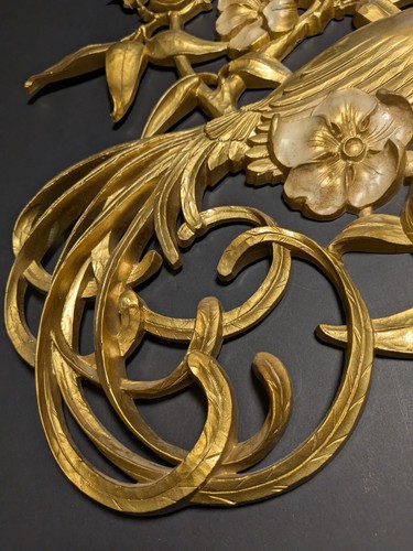 Vintage Syroco Birds of Paradise Gold Wall Art Hangings Set of 2 Dogwood MCM 29" - Bild 3 von 11