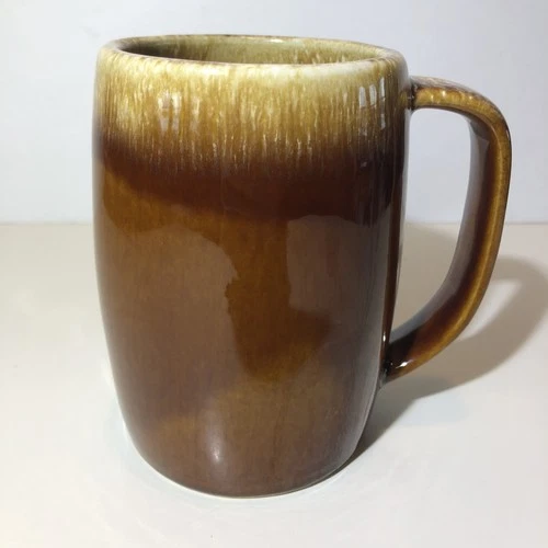Vintage Hull USA Pottery Brown Drip Glaze 5” Coffee Mug Stein Cup READ