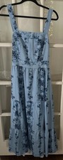 Blue Floral Sundress Women's Large Maxi Ruffle New