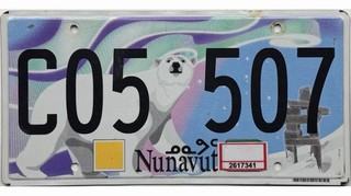 99 CENT SALE 2020s Nunavut License Plate #C05 507 No Reserve