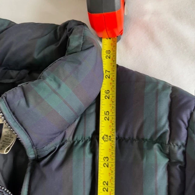 Chaqueta acolchada EDDIE BAUER a cuadros plumón de ganso para mujer mediana alta azul verde de colección Y2K Foto 3 de 4