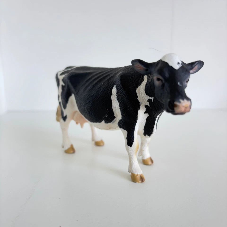 Figura de vaca Schleich Holstein 2007 Alemania negro blanco juguete animal realista Foto 2 de 4