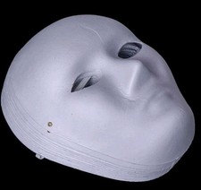 Blank White Medium Full Mask Plain Thick Paper Masquerade Face Masks One mask