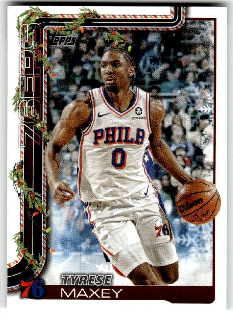 2025-26 Topps Holiday Tyrese Maxey #H17 Philadelphia 76ers
