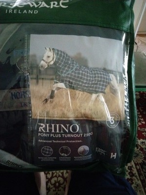 HORSEWARE IRELAND RHINO  PONY PLUS TURNOUT 250g Navy Blue /Grey