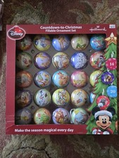 Hallmark Disney Countdown-to-Christmas Fillable Ornaments Set In Box