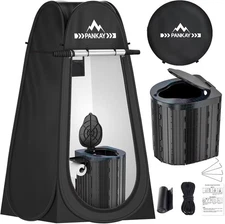 PANKAY Portable Toilet Extra Large, Camping with Pop up Privacy Tent 
