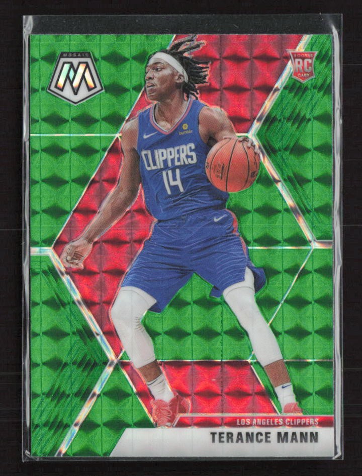2019-20 Panini Mosaic #246 Terance Mann Green Prizm Los Angeles Clippers (LS)