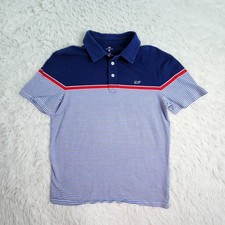 Vineyard Vines Men's SM Blue Striped Short Sleeve Polo Shirt