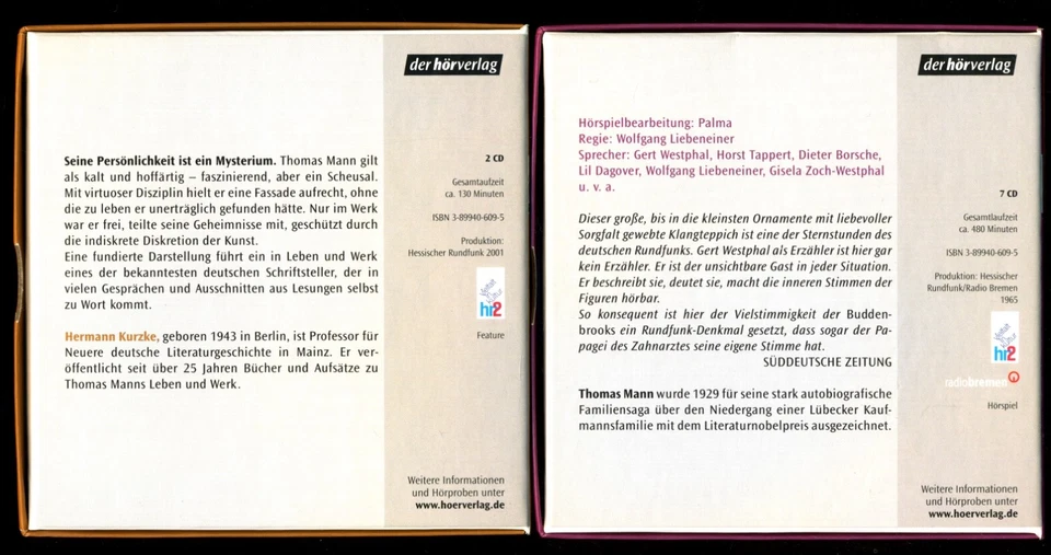 Thomas MANN★10 Hörbücher★ZAUBERBERG★BUDDENBROOKS★FELIX KRULL★JOSEPH★36 CDs★NEUWT - Bild 3 von 4