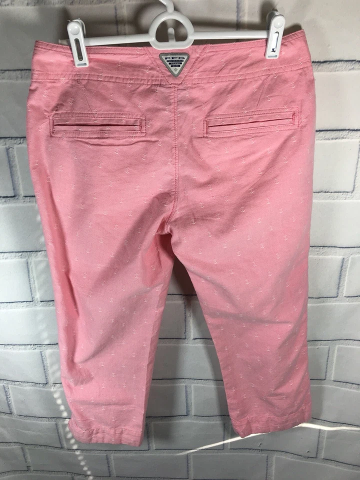 COLUMBIA PFG CAPRIS TALLA 2 ROSA Estampado de Ancla 20" Bolsillos entrepierna Precio de venta sugerido por el fabricante $45 (J40) Foto 2 de 4