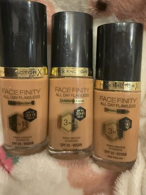 3 x Max Factor Facefinity All Day Flawless 3 in 1 Foundation - N88 & C85 X2