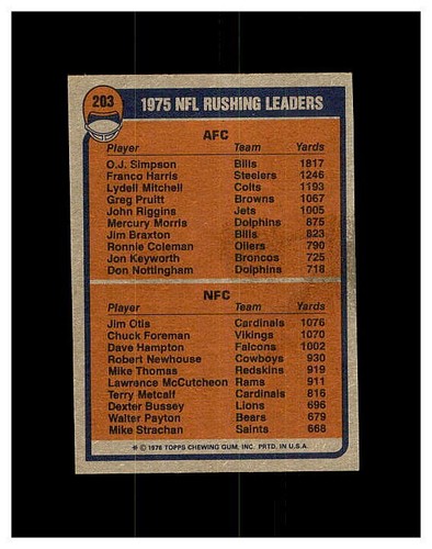 1976 TOPPS FOOTBALL #1-275 YOU PICK SEE PHOTOS OF EVERY CARD STARS *NEW LISTING* - Picture 373 of 497