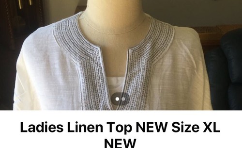 Ladies Linen Tunic Top Size XL - Picture 3 of 3