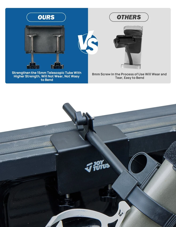 JOYTUTUS Montaje de portabicicletas para cama de camión para camioneta - Sin extracción de neumáticos, fácil montaje Foto 4 de 4